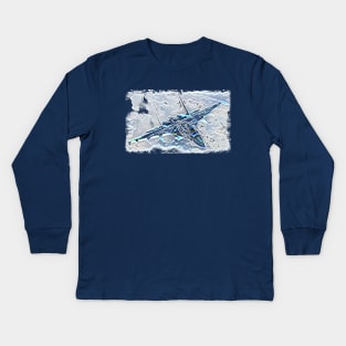 Aviation Fighter Jet ice Kids Long Sleeve T-Shirt